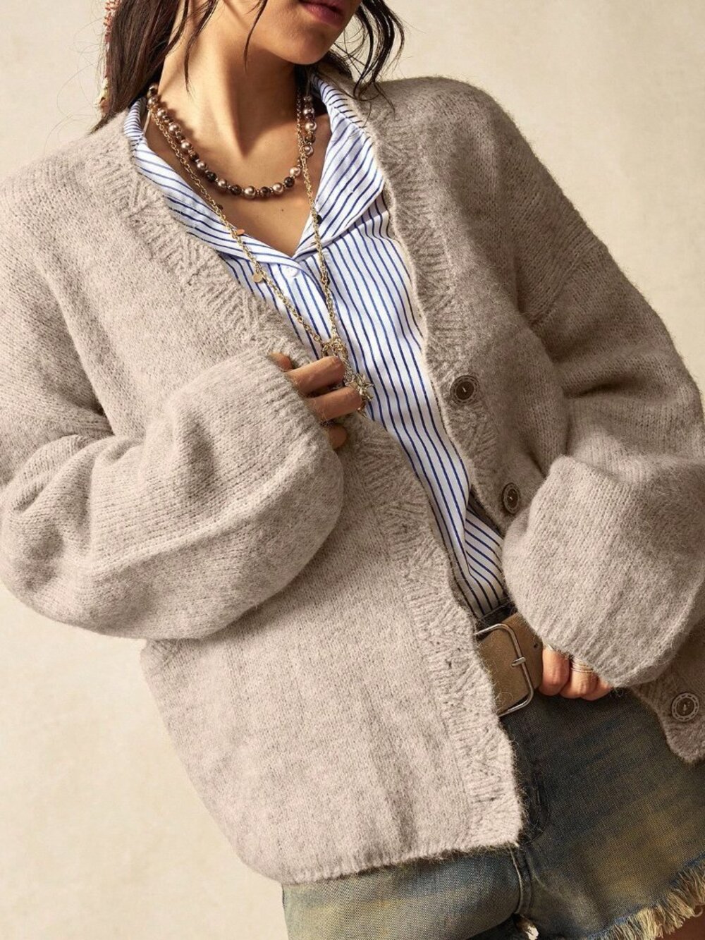 Apricot Boho Casual Women's Fuzzy Cardigan - Picture 8 of 8